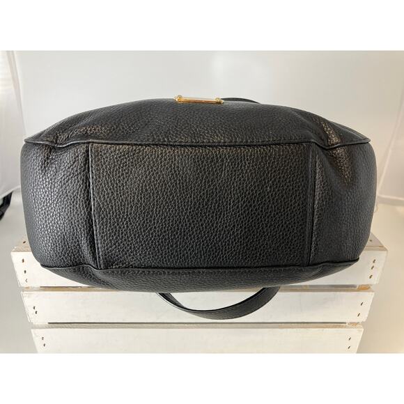 MICHAEL KORS, LARGE BLACK PEBBLED LEATHER HANDBAG - Picture 10 of 16